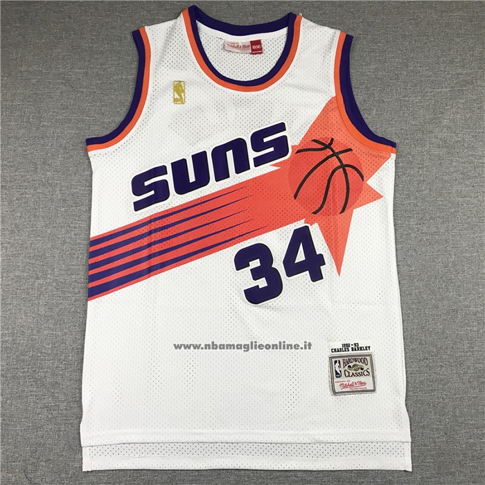 Maglia Phoenix Suns Charles Barkley #34 Mitchell & Ness 1992-93 Bianco